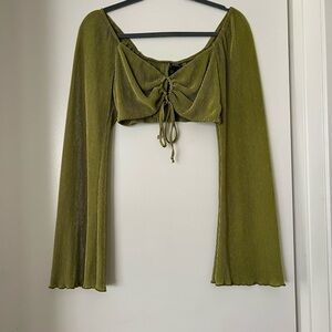 Wild Fable Olive Bell Sleeve Blouse